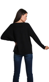 Tees by Tina Seriously Soft Jewel Neck Sweater in Black