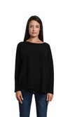 Tees by Tina Seriously Soft Jewel Neck Sweater in Black