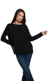 Tees by Tina Seriously Soft Jewel Neck Sweater in Black