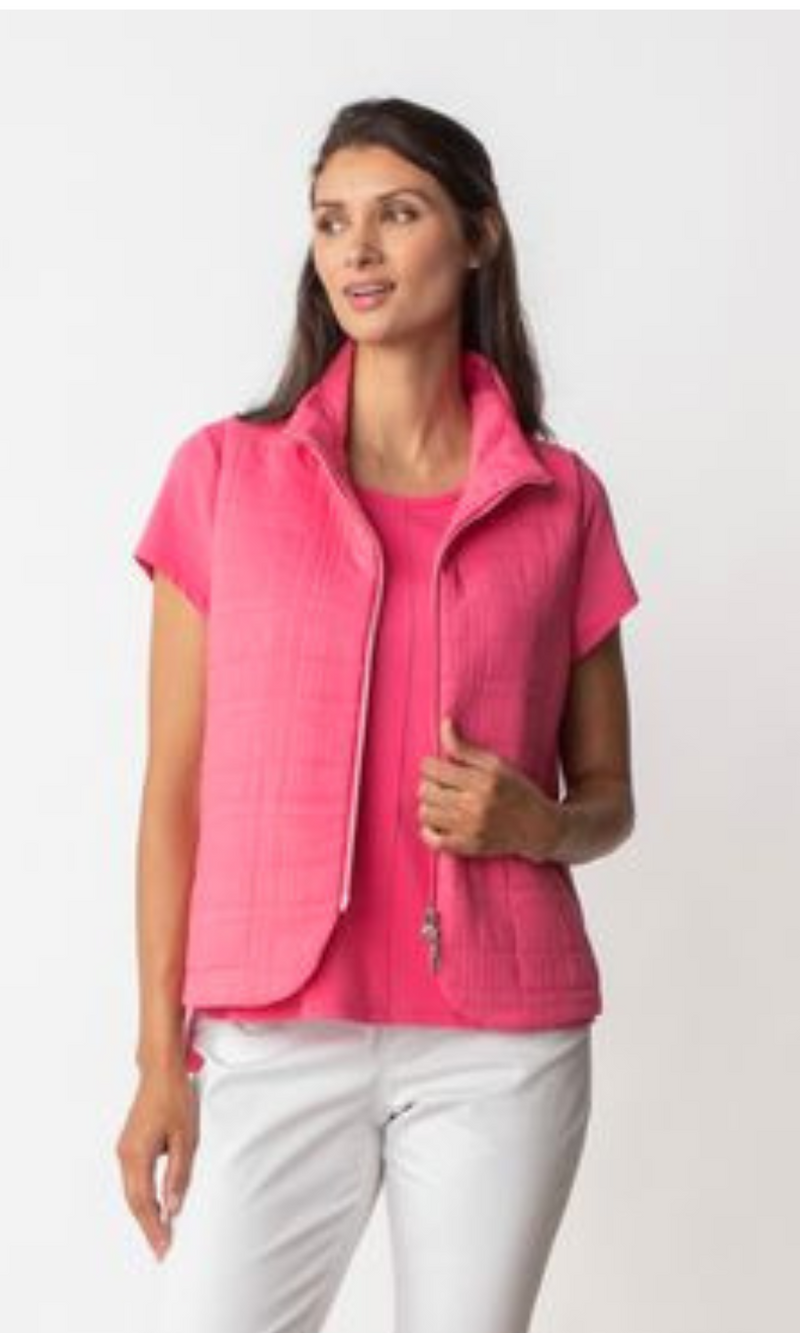 LIV by Habitat Quilted  Modern Vest in Fuchsia