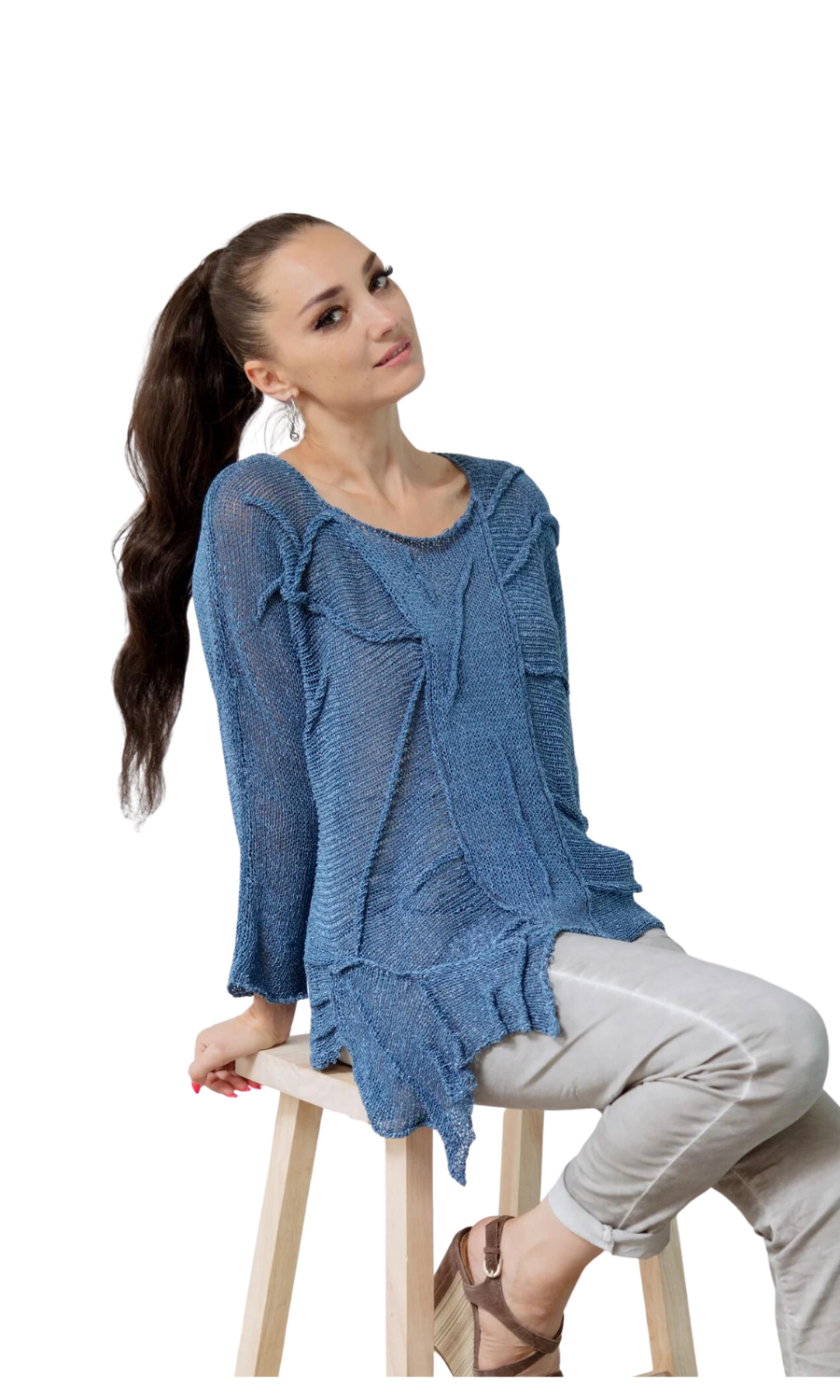 B & K Moda Assymetrical Knit Sweater