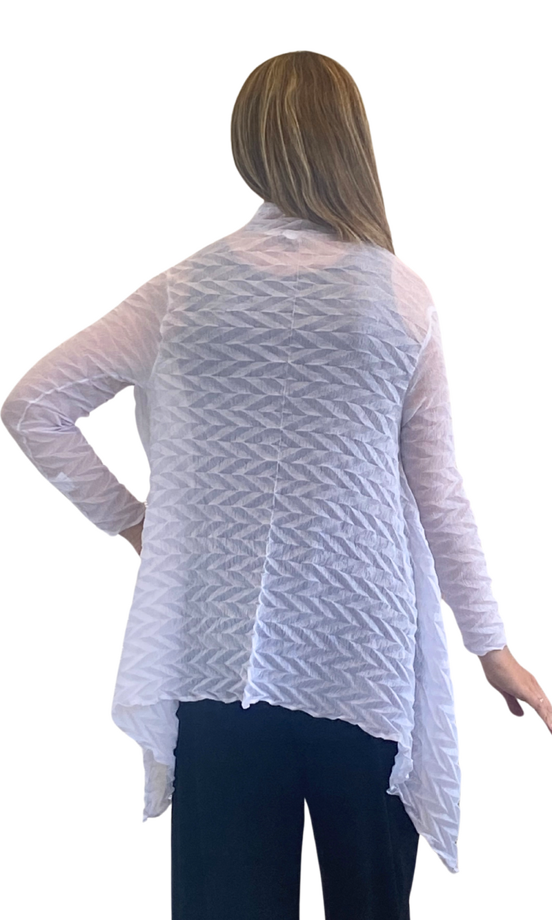 Vanite Couture Pleated Jacket in White