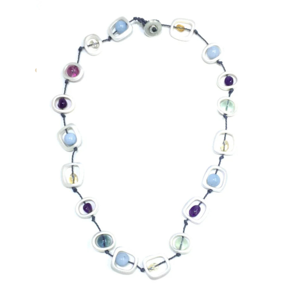 Sea Lily Silver Geometric Short Necklace