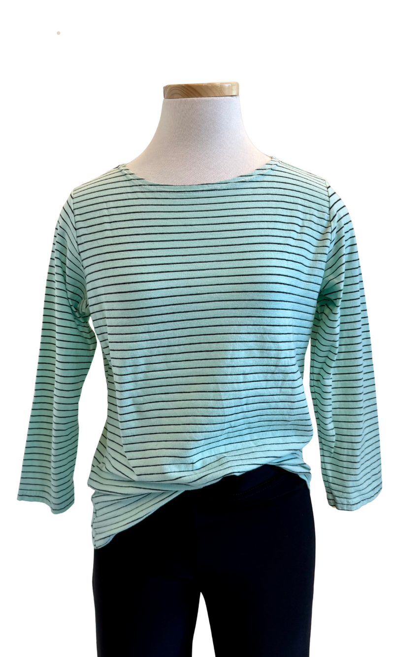 Cut Loose 3/4 Sleeve Cotton/Rayon Boatneck in Fountain