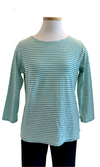 Cut Loose 3/4 Sleeve Cotton/Rayon Boatneck in Fountain
