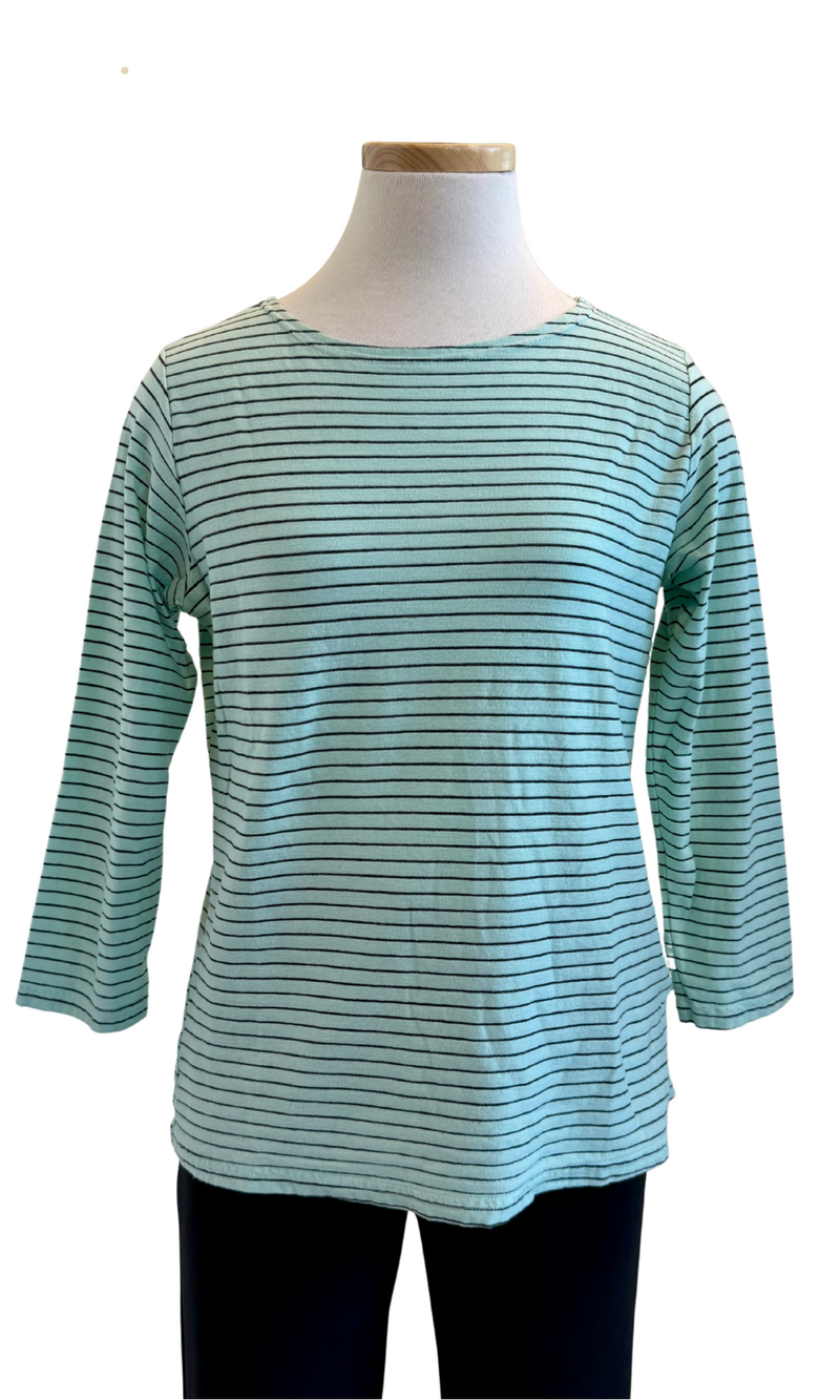 Cut Loose 3/4 Sleeve Cotton/Rayon Boatneck in Fountain