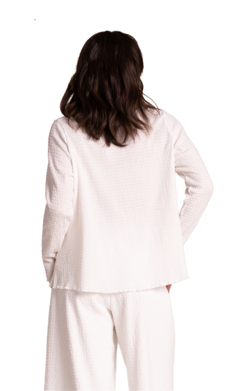 Sympli Pop Crew Neck Top in White