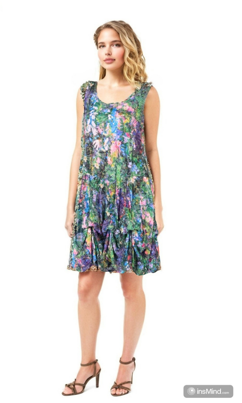 Shana Short Bubble Dress in Garden