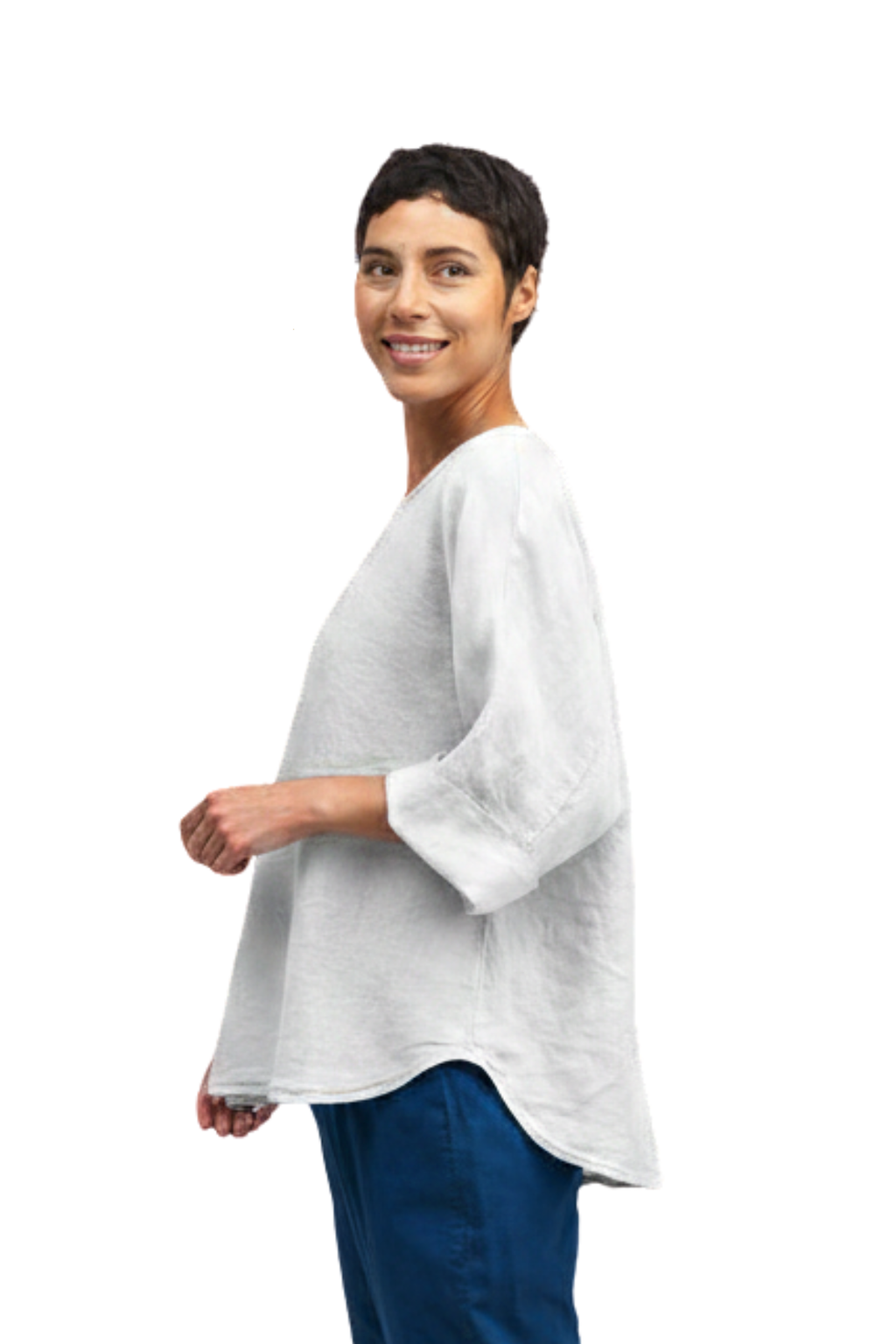 Cut Loose One Size Pullover in White Hanky Linen - Harper Greer