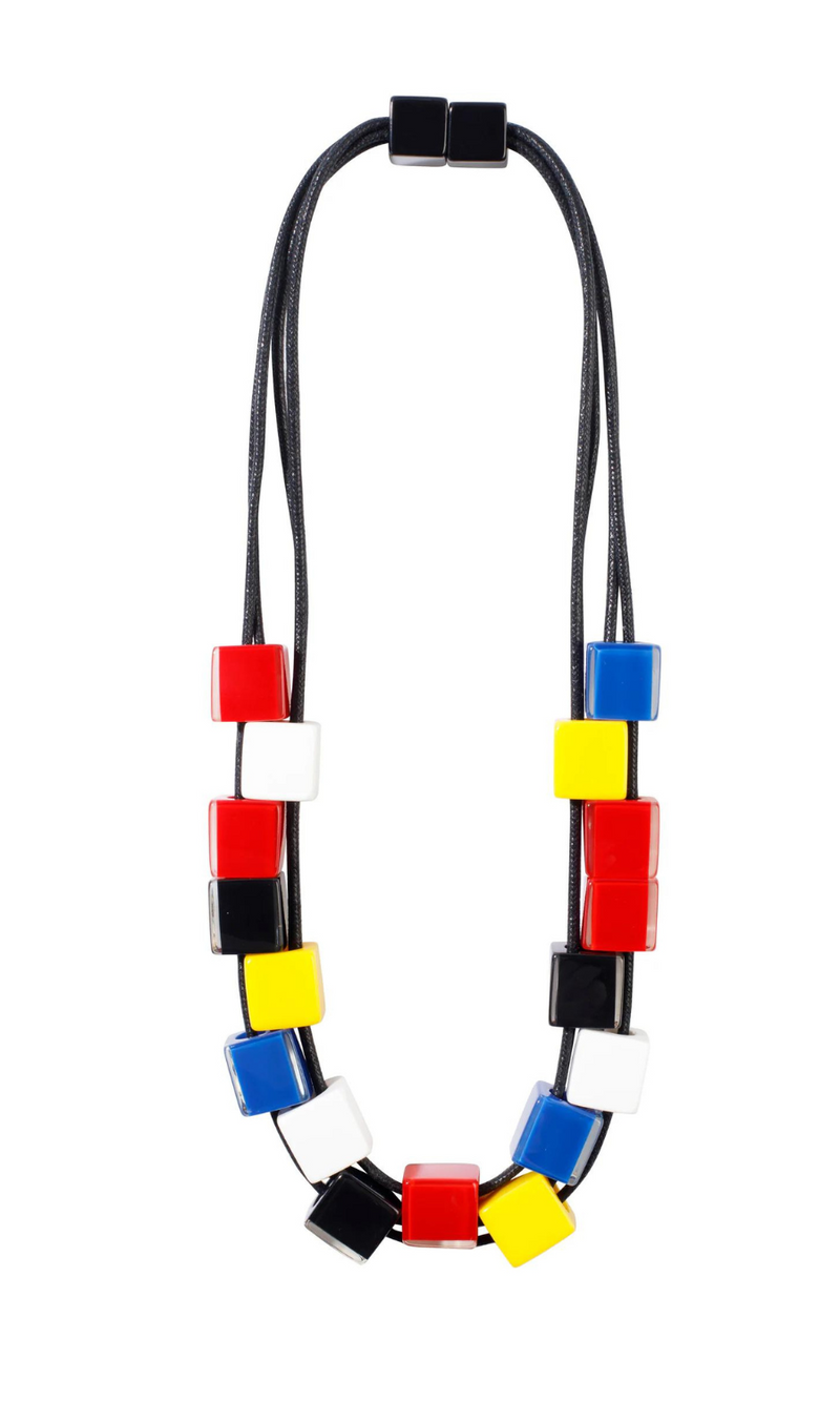 Zsiska "Cubist" Beads Necklace in Multi