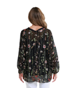 Garden Viola Silk Embroidered Blouse