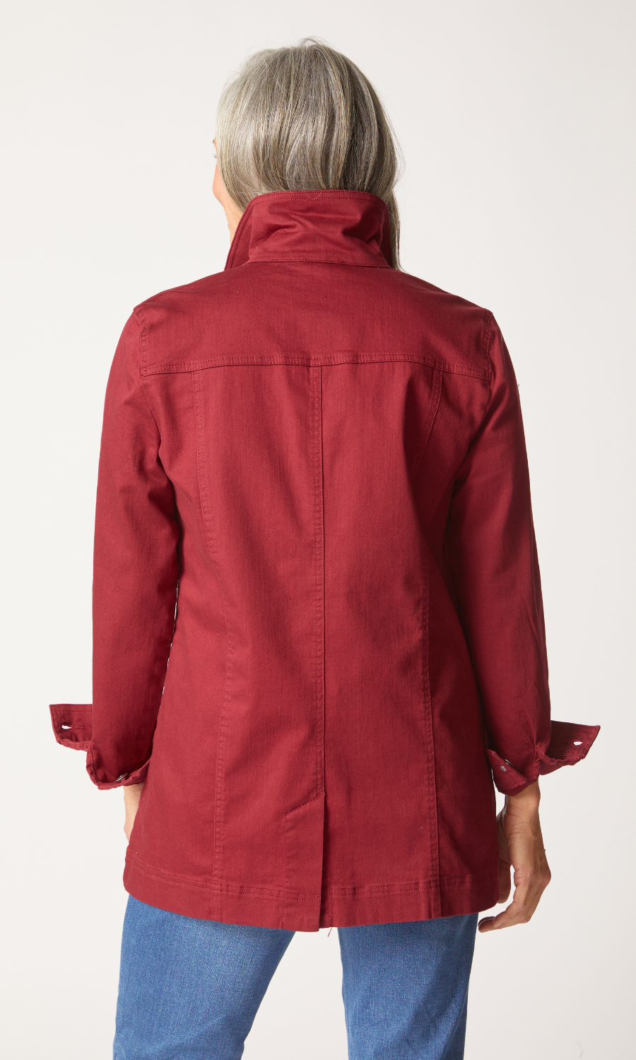 Habitat Stretch Denim Boyfriend Jacket in Wine