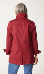 Habitat Stretch Denim Boyfriend Jacket in Wine