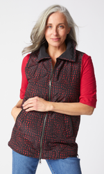 Habitat Reversible Printed Quilt Puffer Vest in Wine