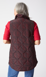Habitat Reversible Printed Quilt Puffer Vest in Wine