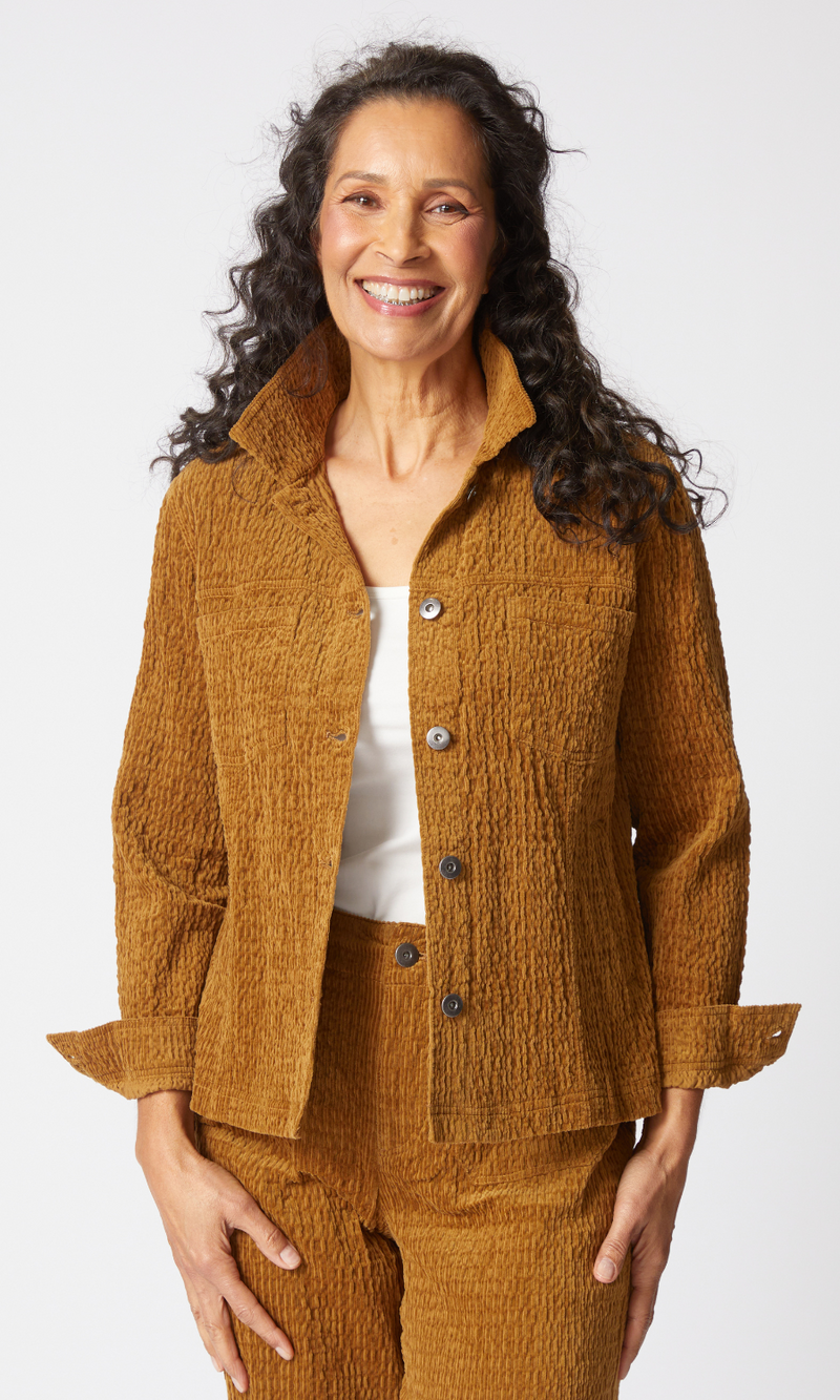 Habitat Rustic Stretch Cord Boyfriend Jacket in Breen