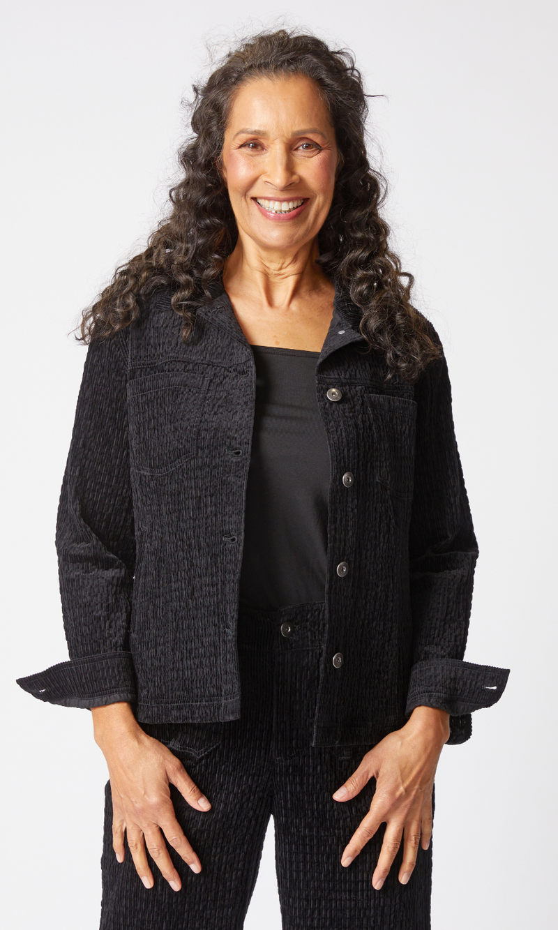 Habitat Rustic Stretch Cord Boyfriend Jacket in Black