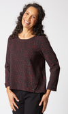 Habitat Crinkle Crepe Mosaic Pullover in Wine