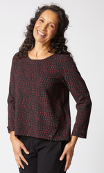 Habitat Crinkle Crepe Mosaic Pullover in Wine