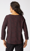 Habitat Crinkle Crepe Mosaic Pullover in Wine