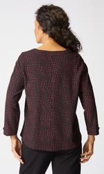 Habitat Crinkle Crepe Mosaic Pullover in Wine