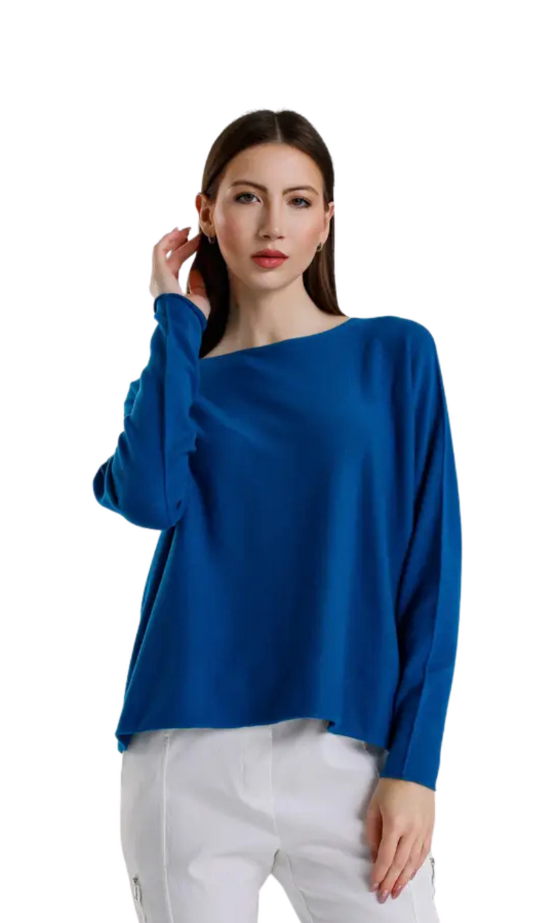 Tees by Tina Seriously Soft Jewel Neck Sweater in Teal