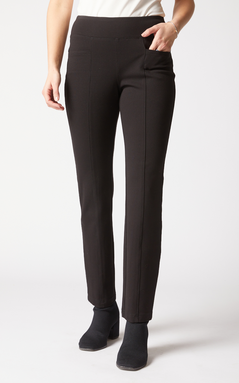 Habitat Luxe Ponte Seamed Pant in Black