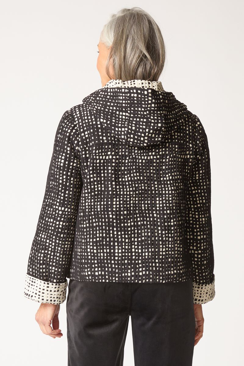 Habitat Autumn Check Cargo Hoodie in Black