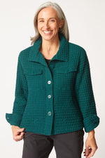 Habitat Washed Honeycomb Shacket in Juniper