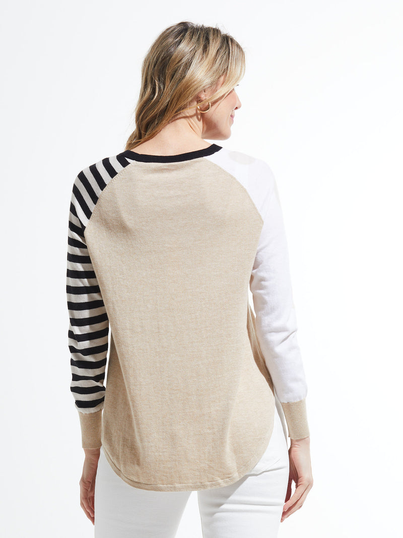 Zaket & Plover Spots & Stripes Sweater in Crema