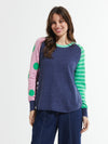 Zaket & Plover Spots & Stripes Sweater in Denim