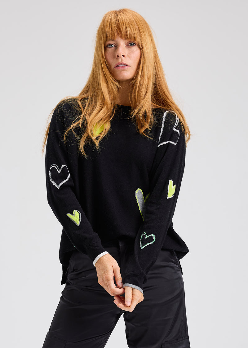 Zaket & Plover Intarsia Heart Sweater
