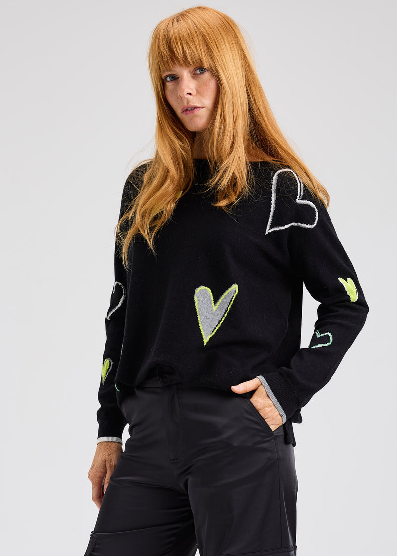 Zaket & Plover Intarsia Heart Sweater