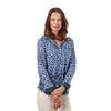 Dizzy Lizzie Cape Cod Blouse in Navy Ikat