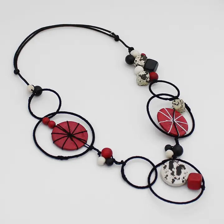 Red Hayden Disc Necklace