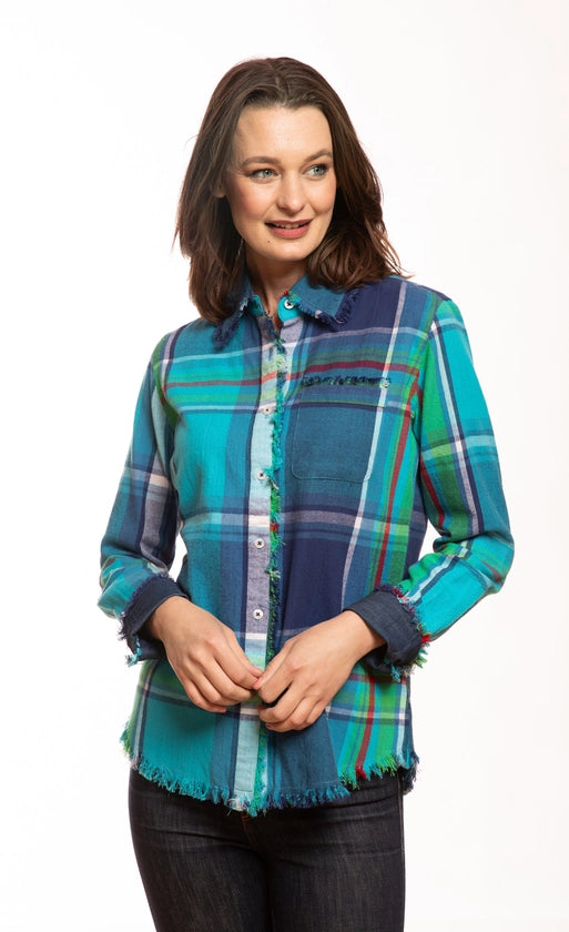 DIZZY LIZZIE CAPE COD IN TURQ PLAID - Harper Greer