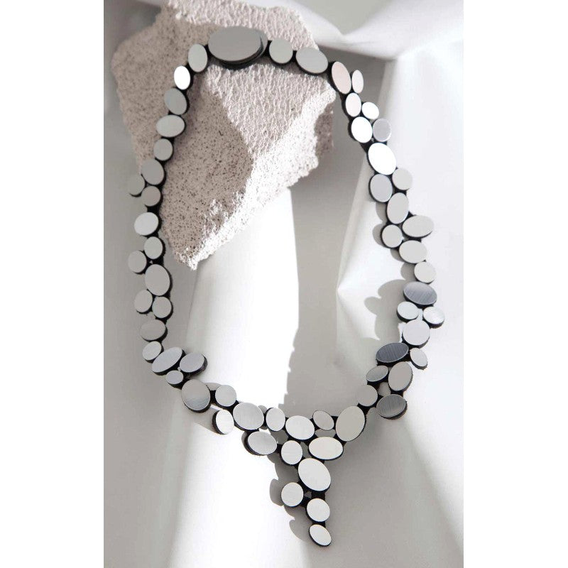 Iskin Sisters Short Abstraction Necklace in Silver