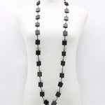 Jianhui London Recycled Wood Squares Necklace in Black