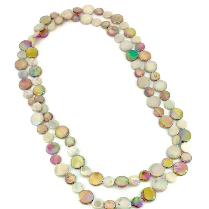 Sea Lily Mother Of Pearl Necklace in Chocolate/Taupe
