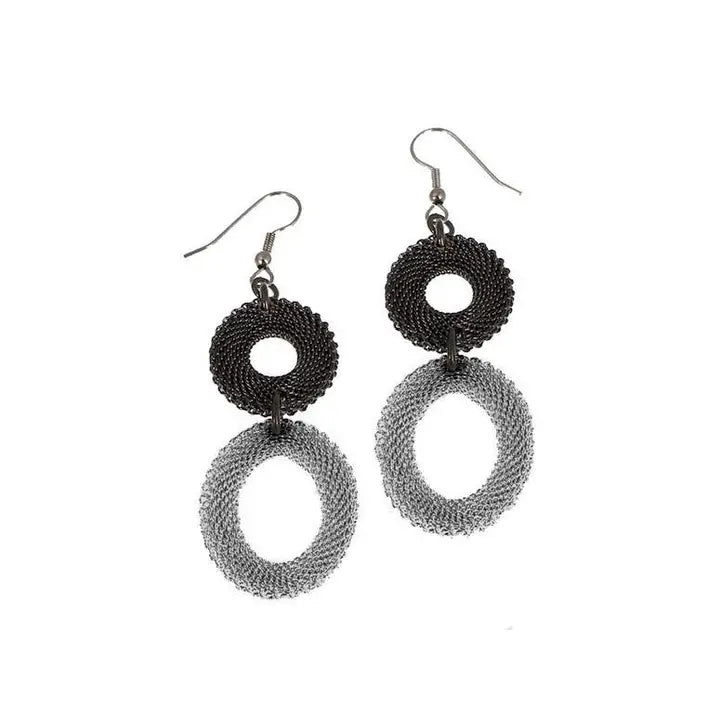Erica Zap Double Drop Mesh Earring