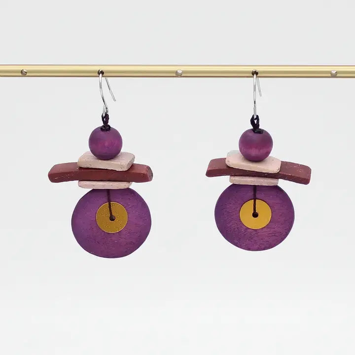 Assuta Magenta Drop Earrings