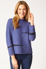 Habitat Harvest Tweed Mixed Cable Pullover in Midnight