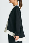 Planet Color Block Sweater in Black/Stone