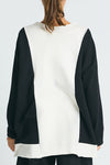 Planet Color Block Sweater in Black/Stone