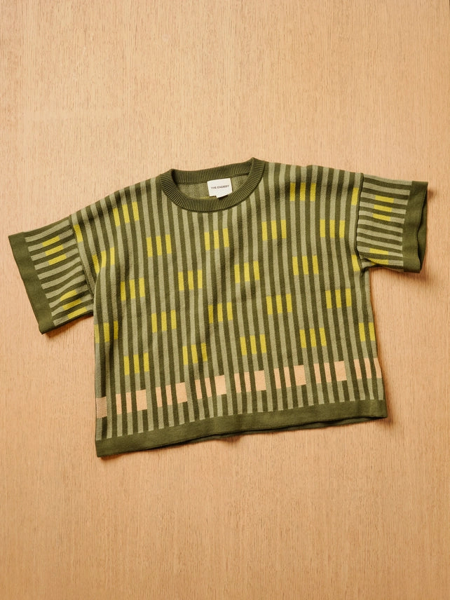 THE ENDRY BAUHAUS SHORT SLEEVE SWEATER IN PERIDOT - Harper Greer