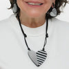 Silver and Black Anastasia Heart Pendant