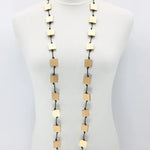 Jianhui London Recycled Wood Squares Necklace in Gold