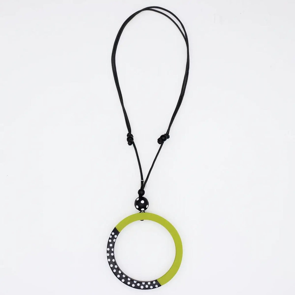Inez Pendant Necklace in Lime