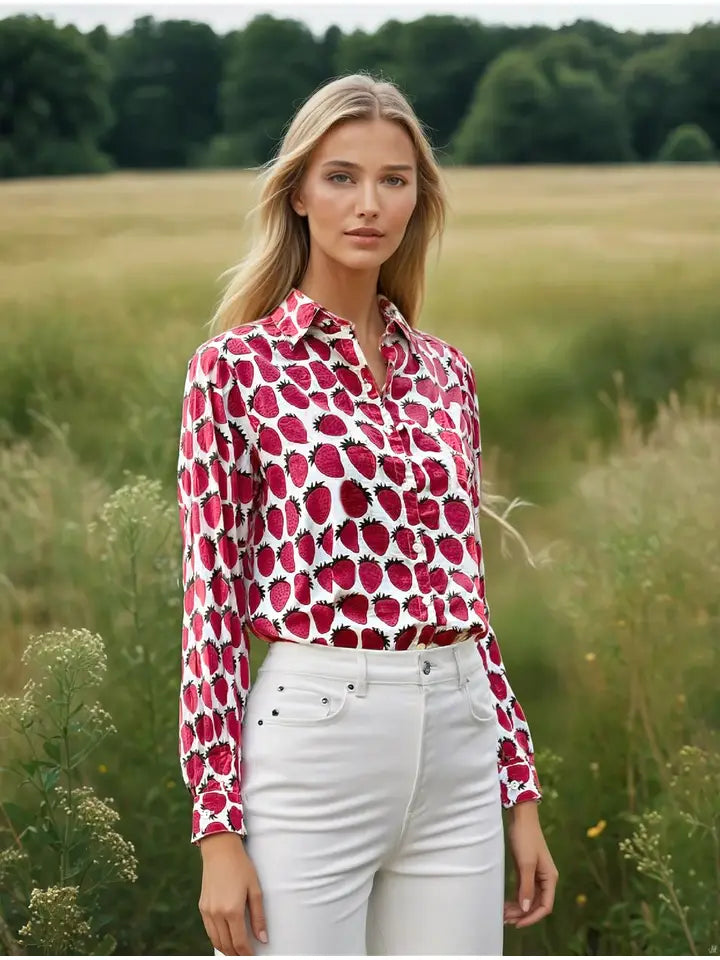 Good Boyfriend Shirt in Strawberry - Harper Greer