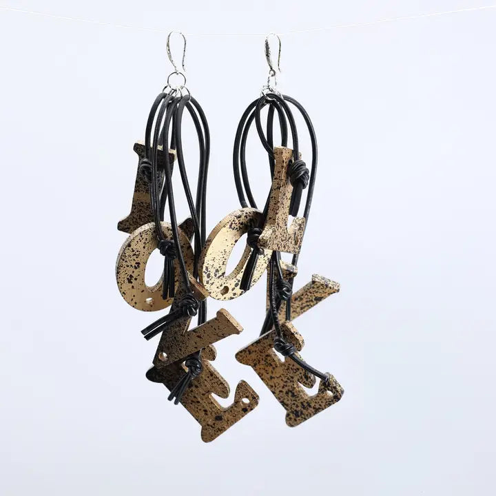 Jianhui London Big Love Earrings in Gold & Black